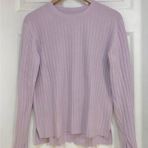 MUJI Lavender Cotton Striped Shirt